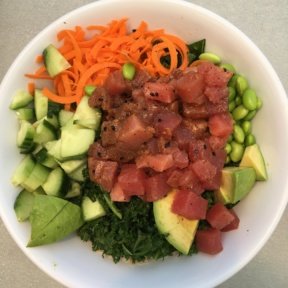 Gluten-free poke bowl from Malibu Fish Grill